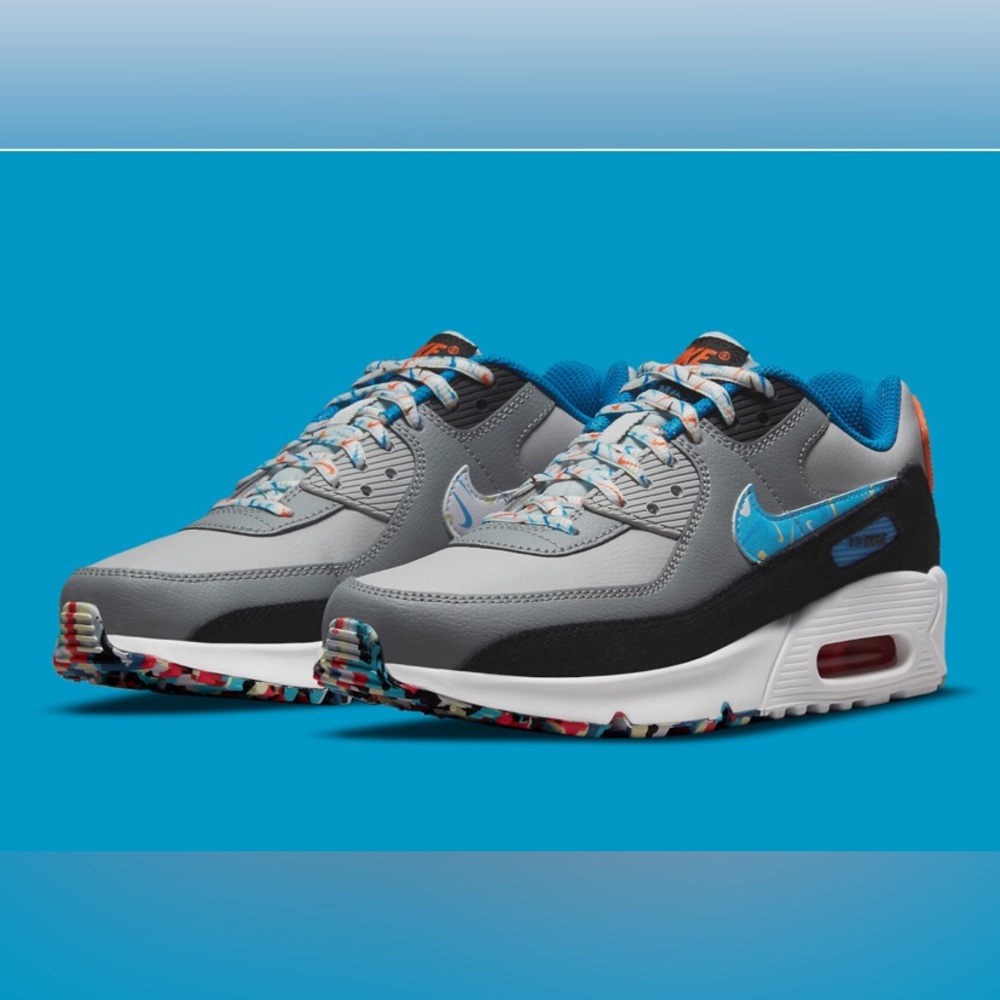 Nike Air Max Women’s 90 Swooshfetti Confetti Grey Fog Blue